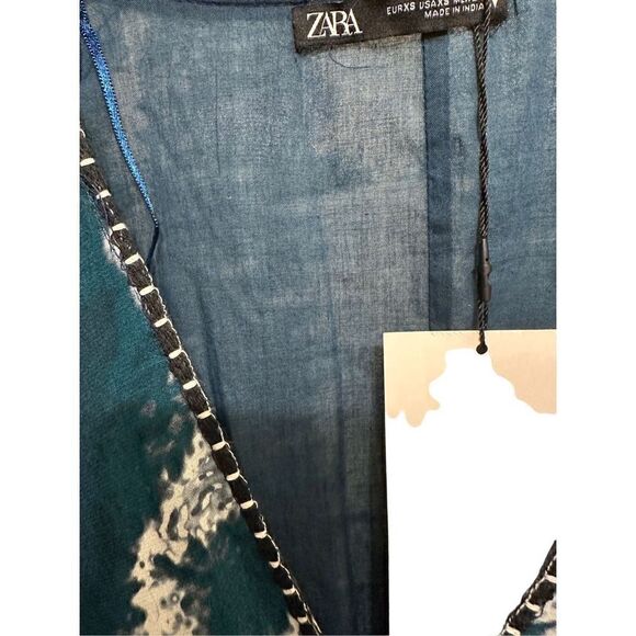 Zara Xsmall oversized Mini Tie-Dye Dress - Blue - Picture 13 of 16